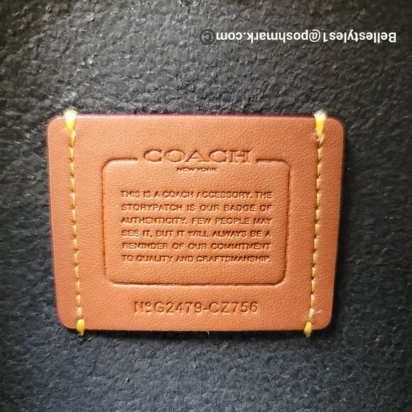 COACH New York Natural Grain Leather Top-Zip Pouch with Dog-clip Leash -Black ⭐ - Picture 15 of 16